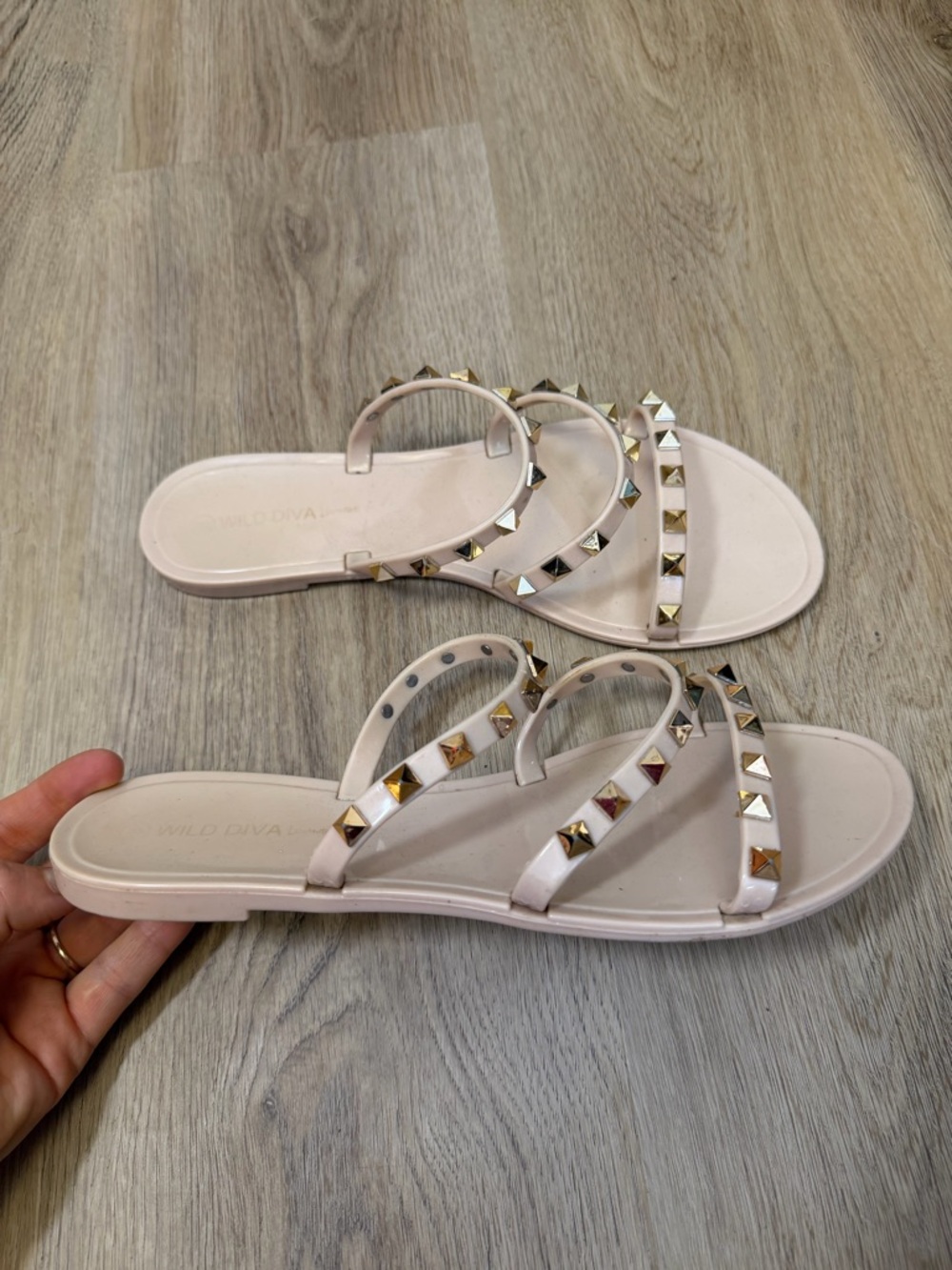 Wild Diva Studded Plastic Sandals